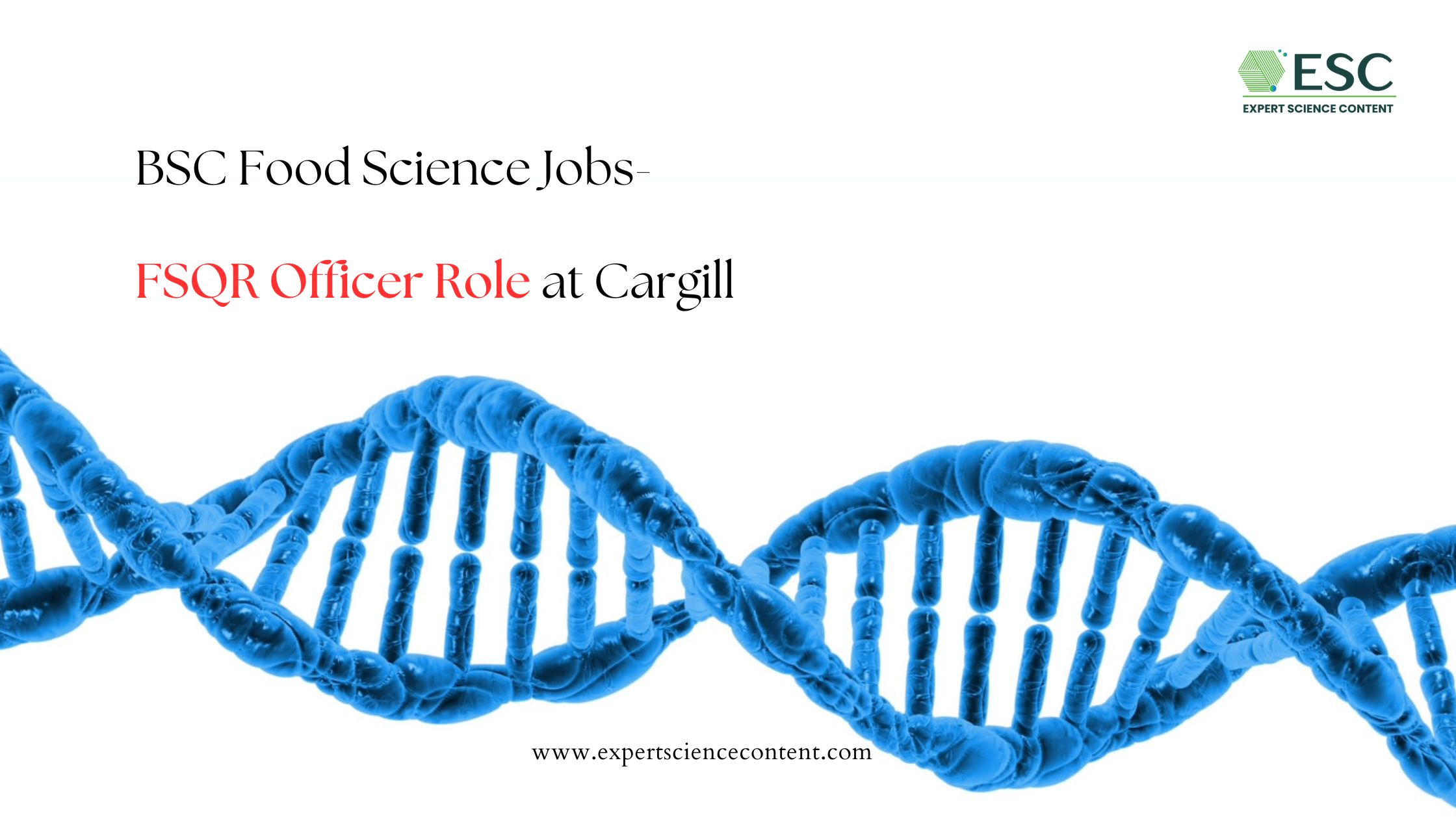 BSC Food Science Jobs- FSQR Officer Role at Cargill 